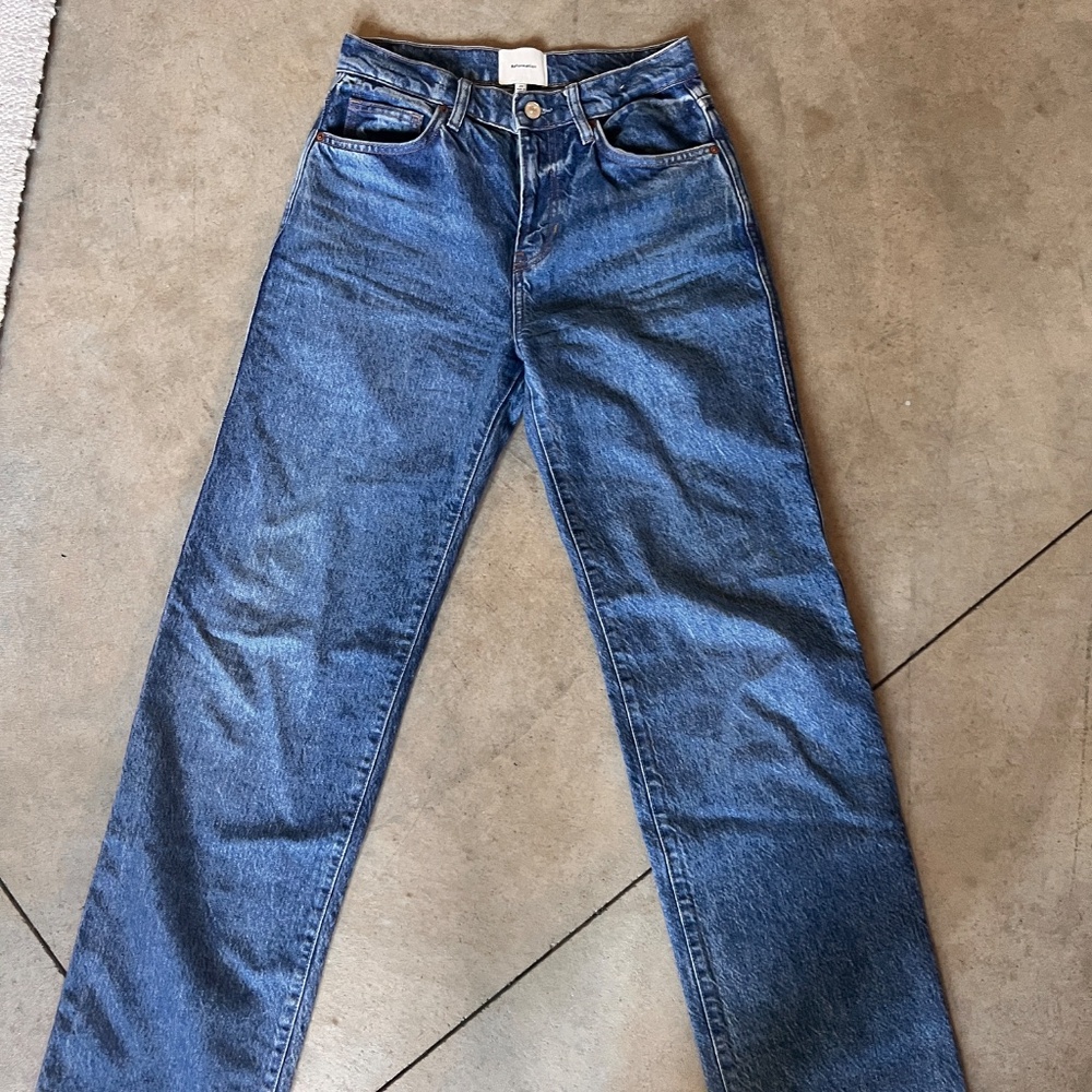 Reformation - Val 90s Mid Rise Straight Jeans - 24 - Wash Pelican